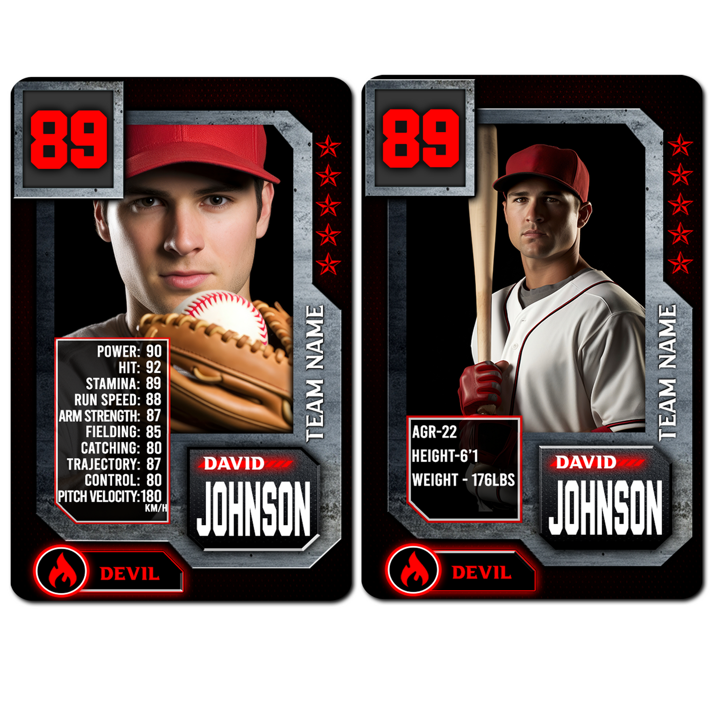 Custom Photo Baseball Card - Personalized "Player Stats" Edition