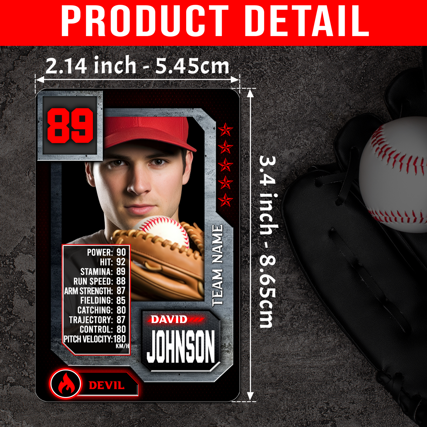 Custom Photo Baseball Card - Personalized "Player Stats" Edition