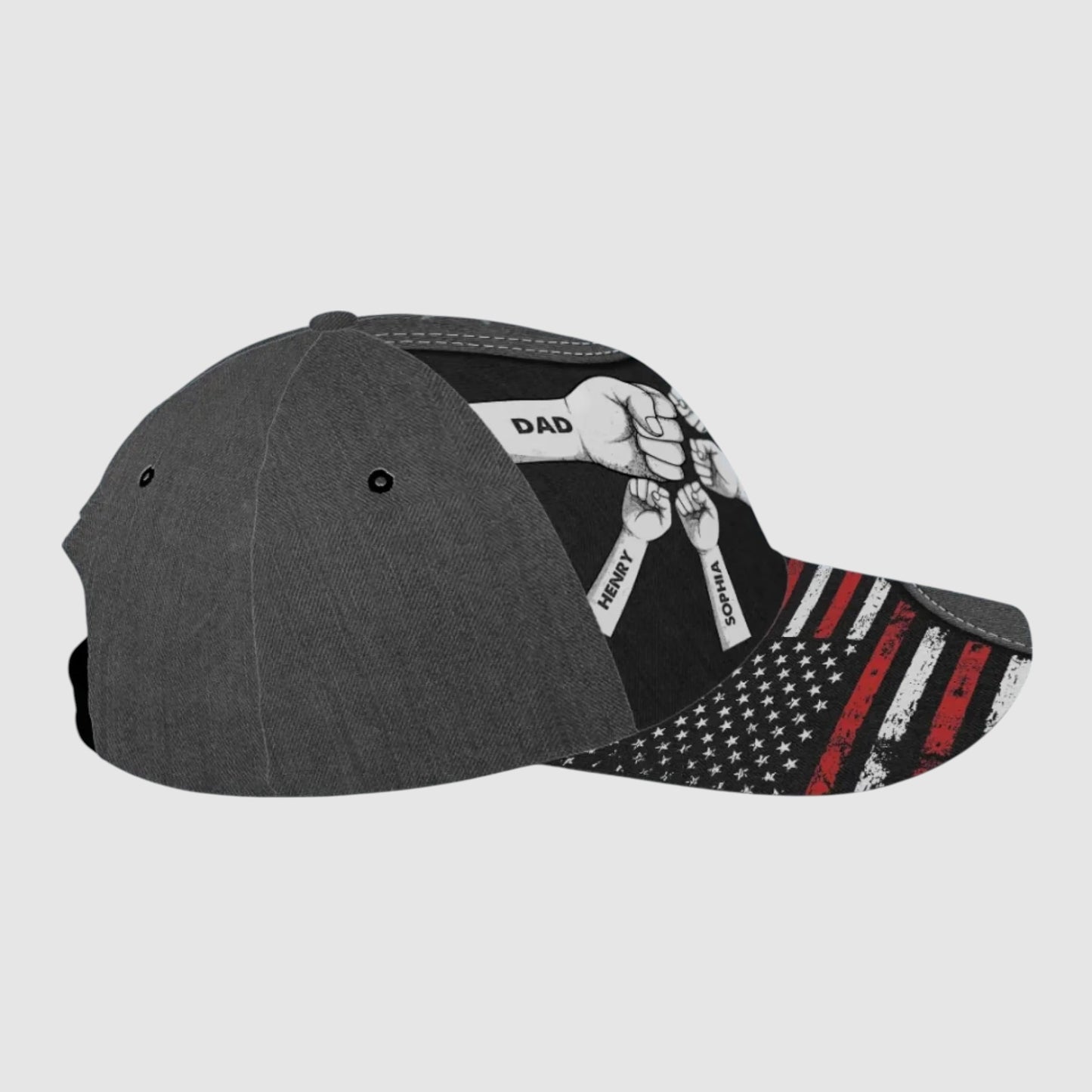 Personalized Father's Day 'Best Dad' Fist Bump Flag Cap - Custom Names
