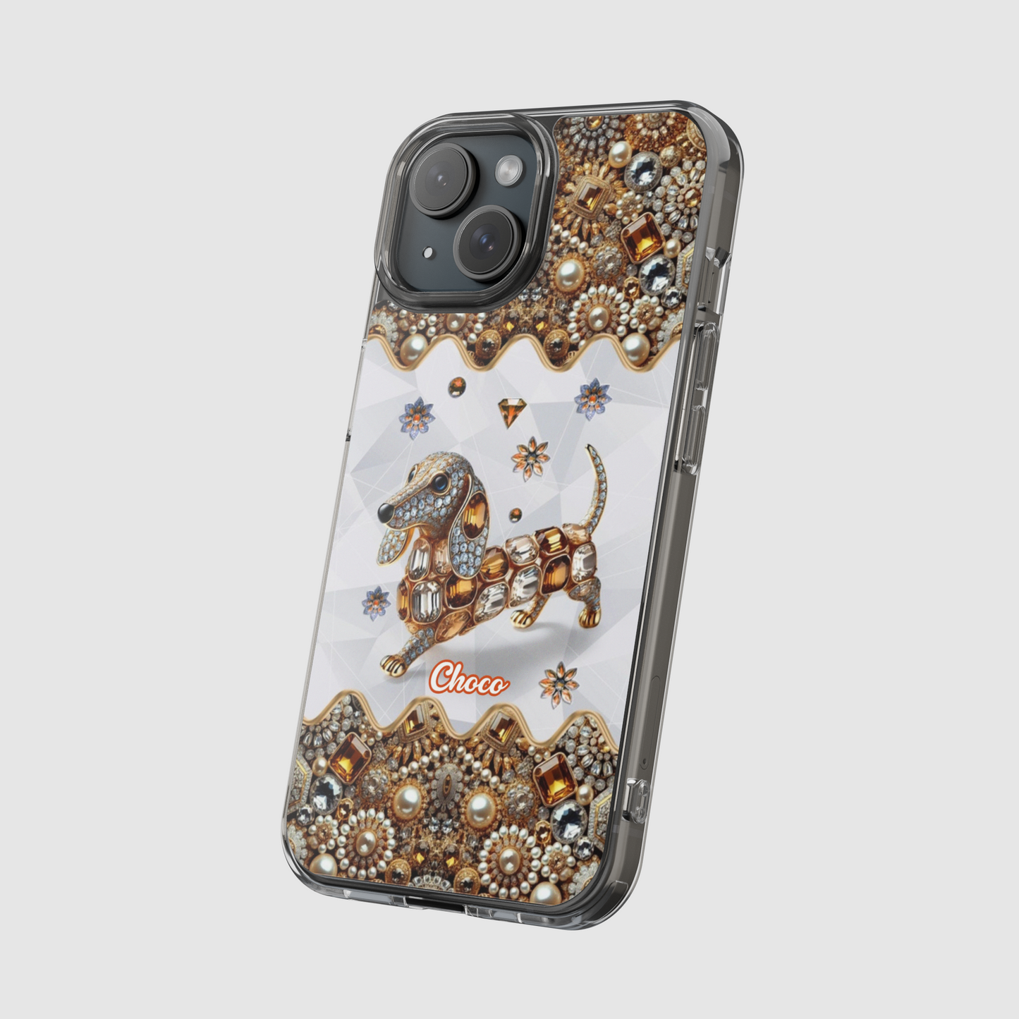 Regal Dachshund Jeweled Phone Case