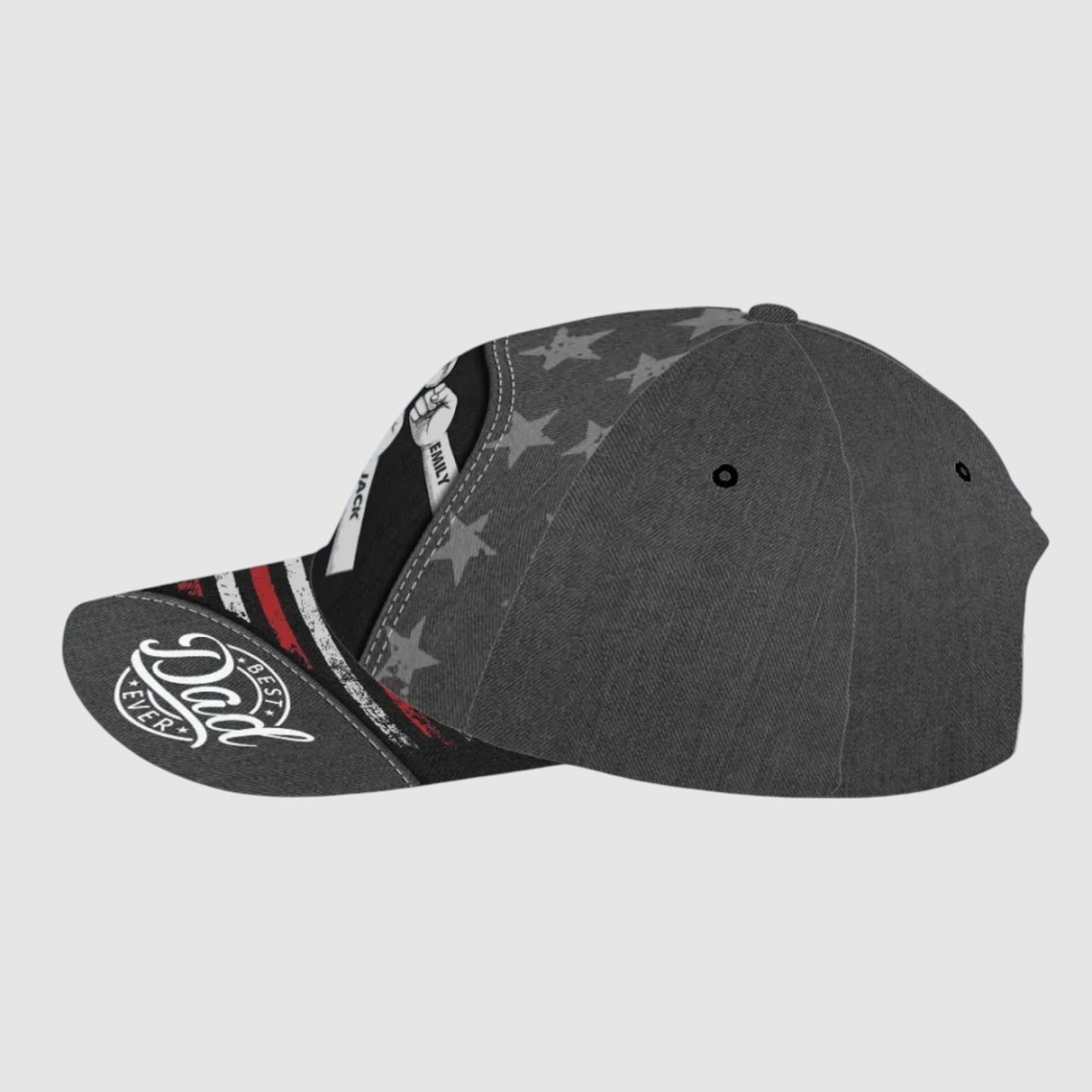 Personalized Father's Day 'Best Dad' Fist Bump Flag Cap - Custom Names