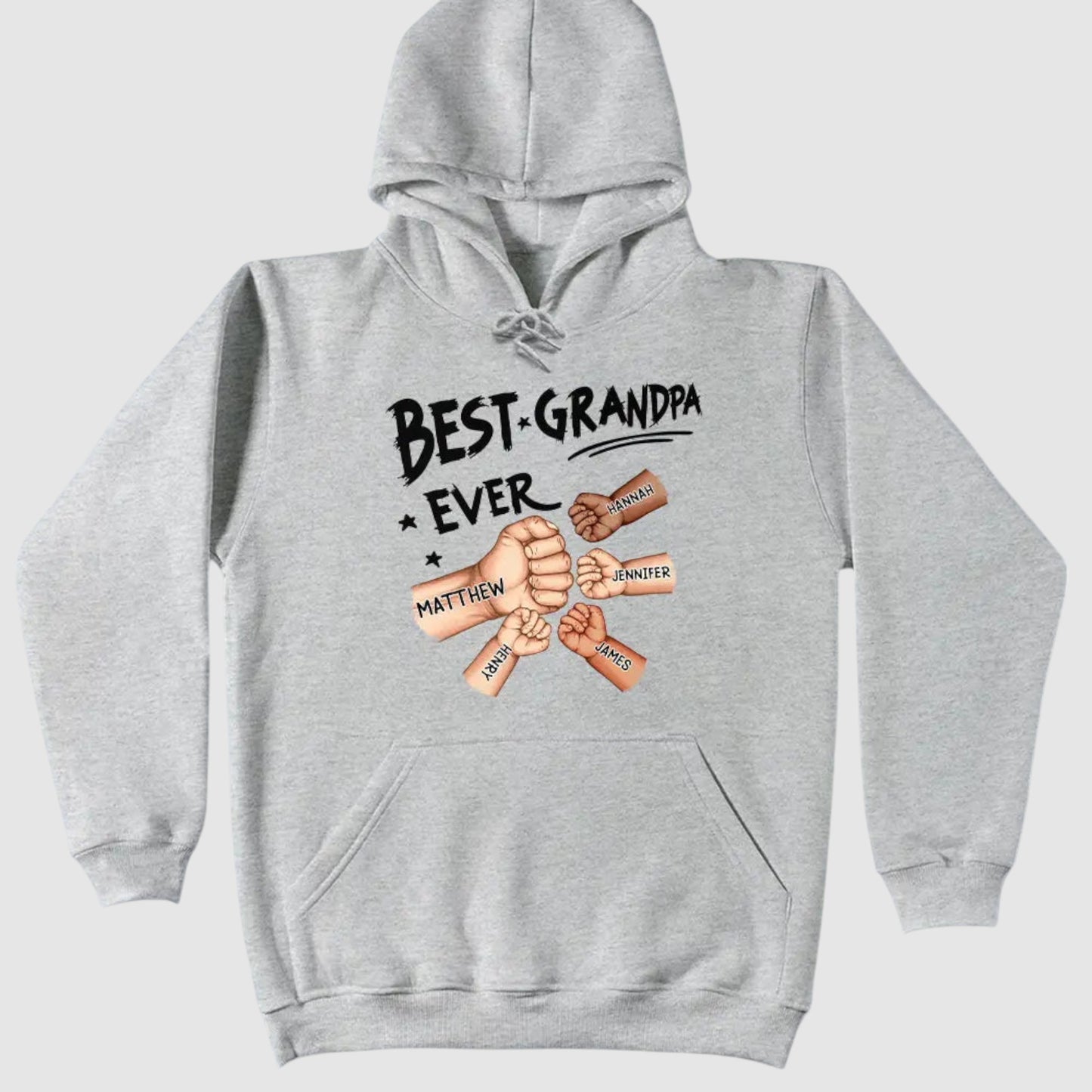 Personalized "Best Dad Ever" Fist Bump T-Shirt - Custom Names Father's Day Gift