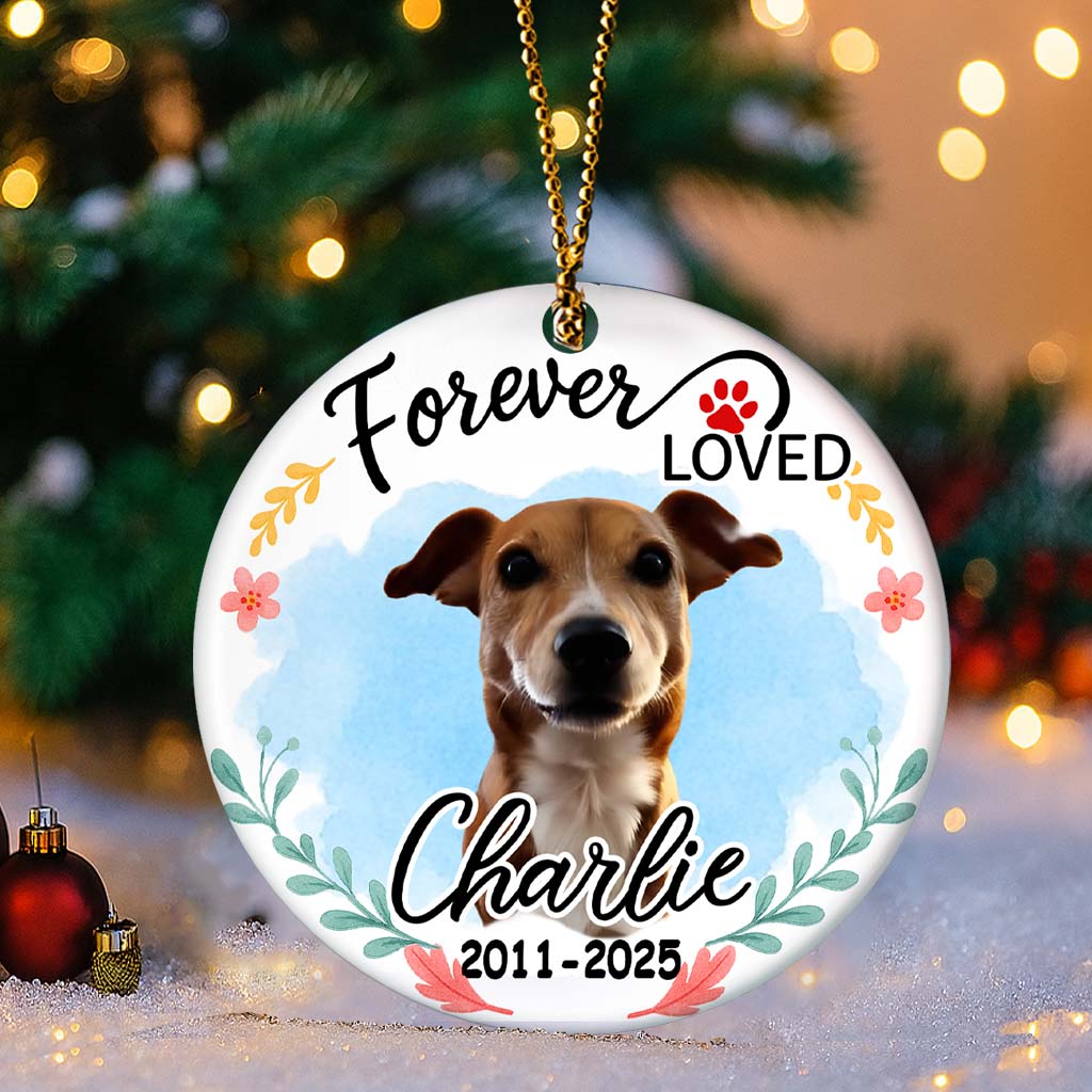 Personalized Pet Lover Ceramic Ornament – Forever Love