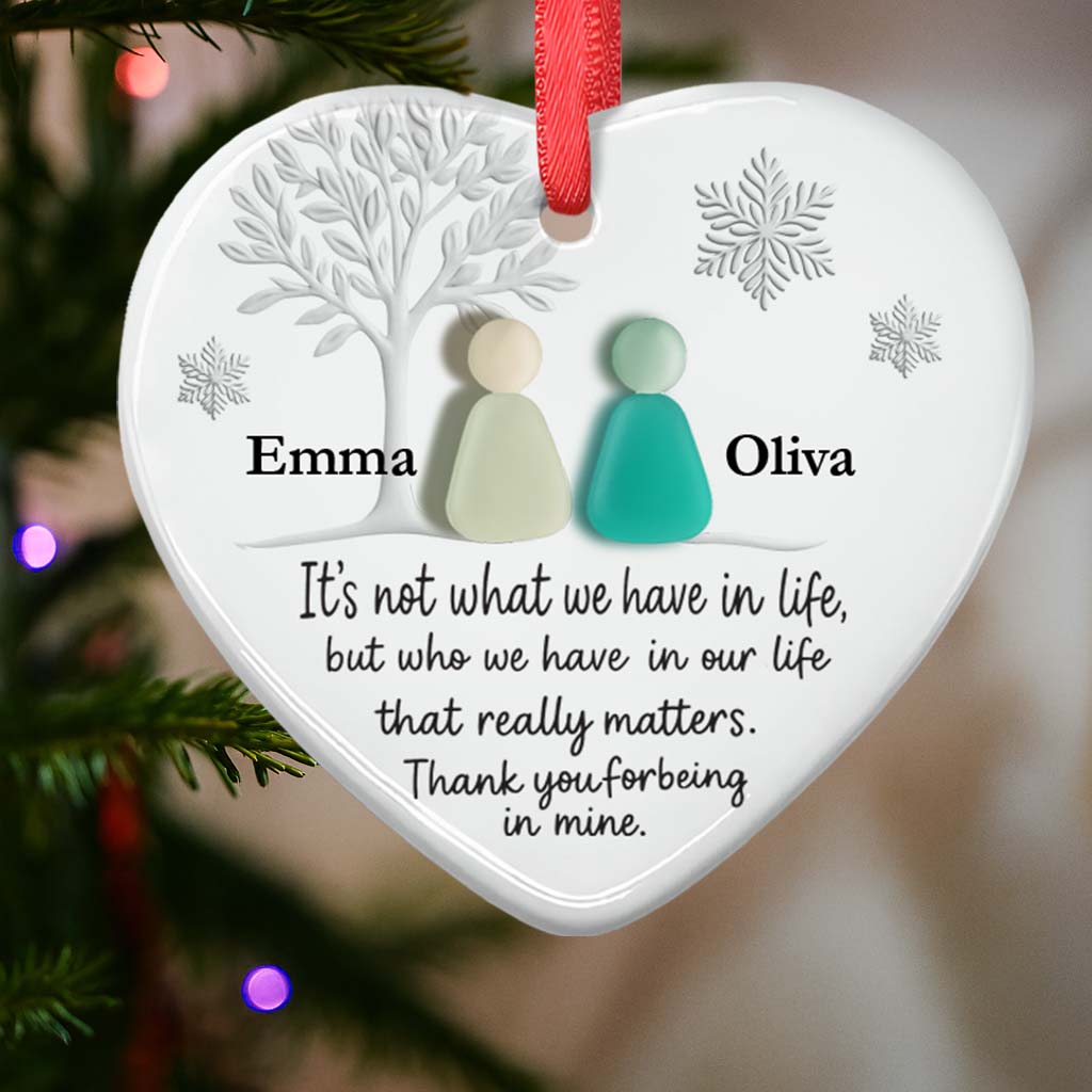 Heart-Shaped Sea Glass Friendship Decor – Heart Ceramic Ornament