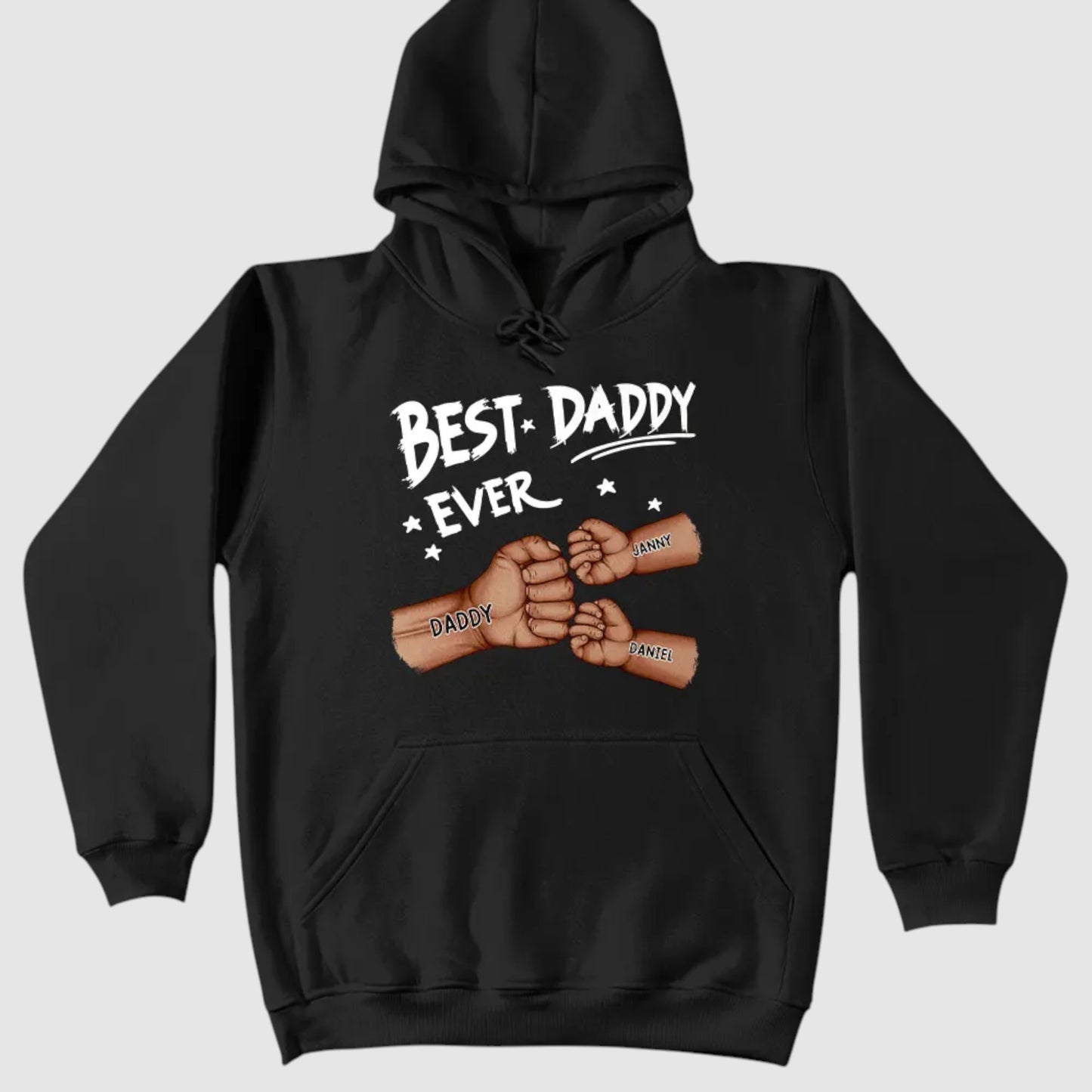 Personalized "Best Dad Ever" Fist Bump T-Shirt - Custom Names Father's Day Gift
