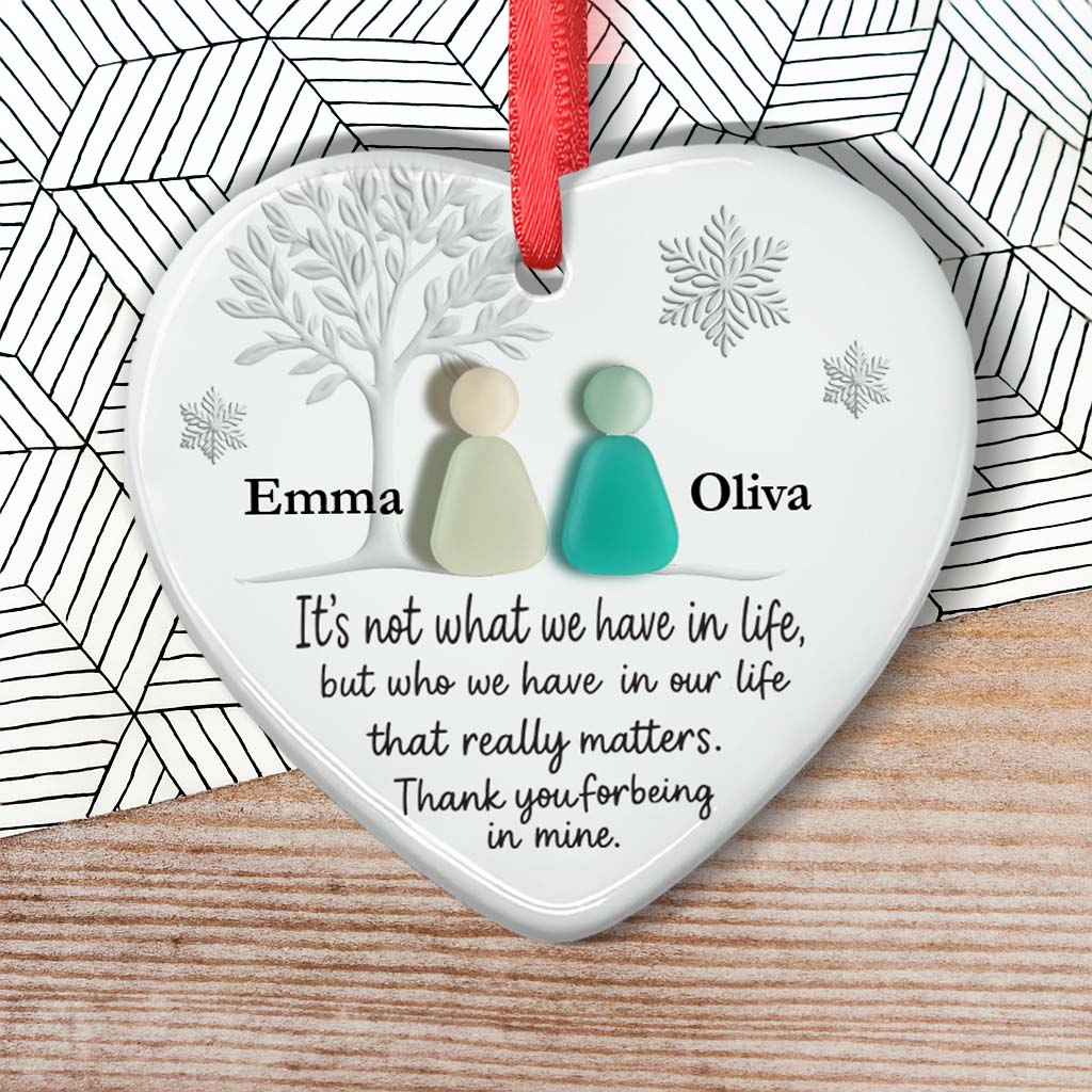 Heart-Shaped Sea Glass Friendship Decor – Heart Ceramic Ornament