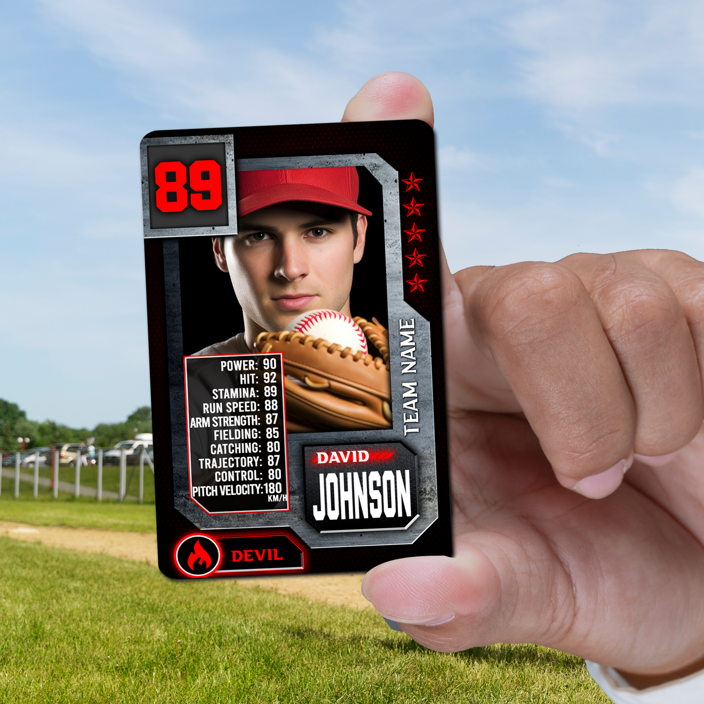 Custom Photo Baseball Card - Personalized "Player Stats" Edition