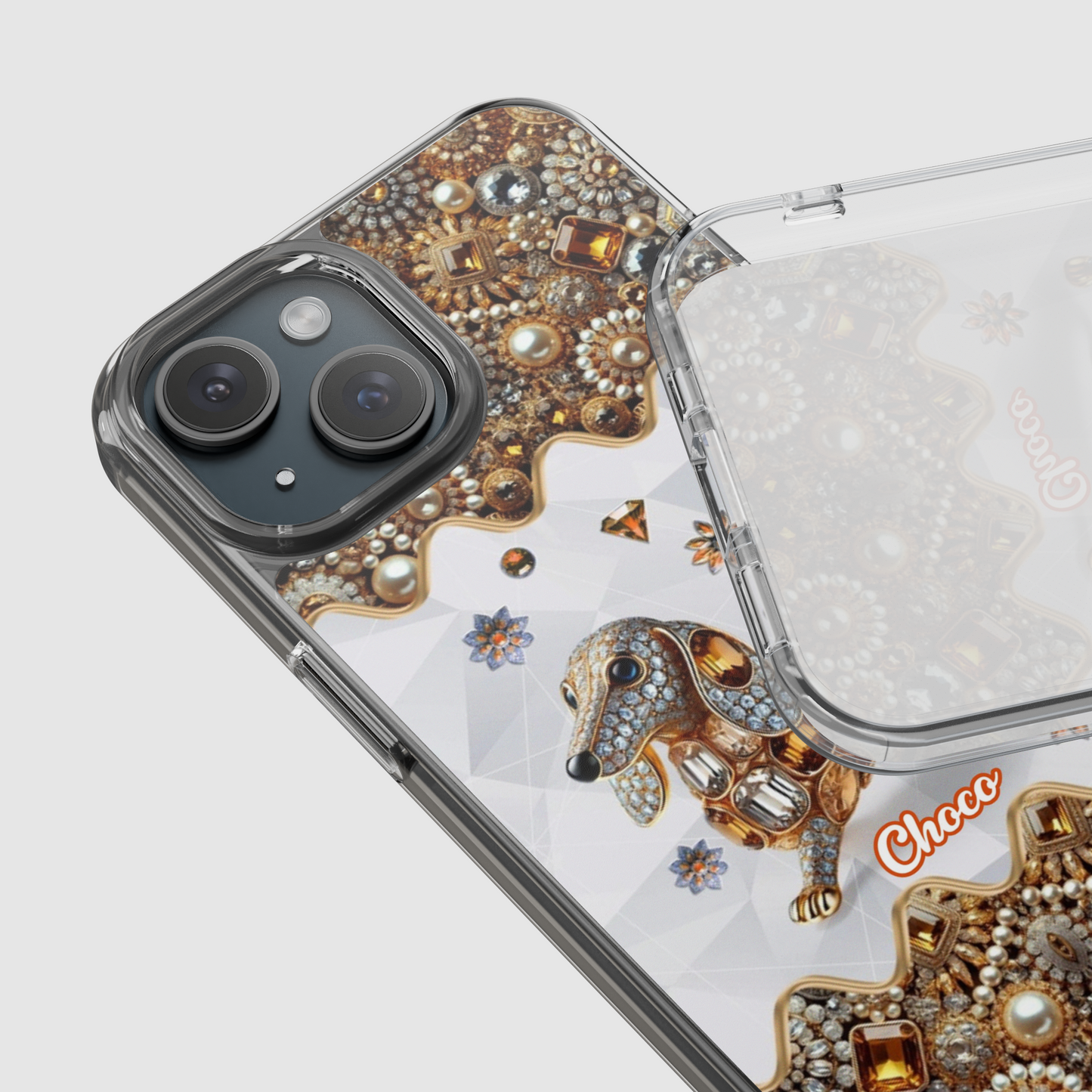 Regal Dachshund Jeweled Phone Case