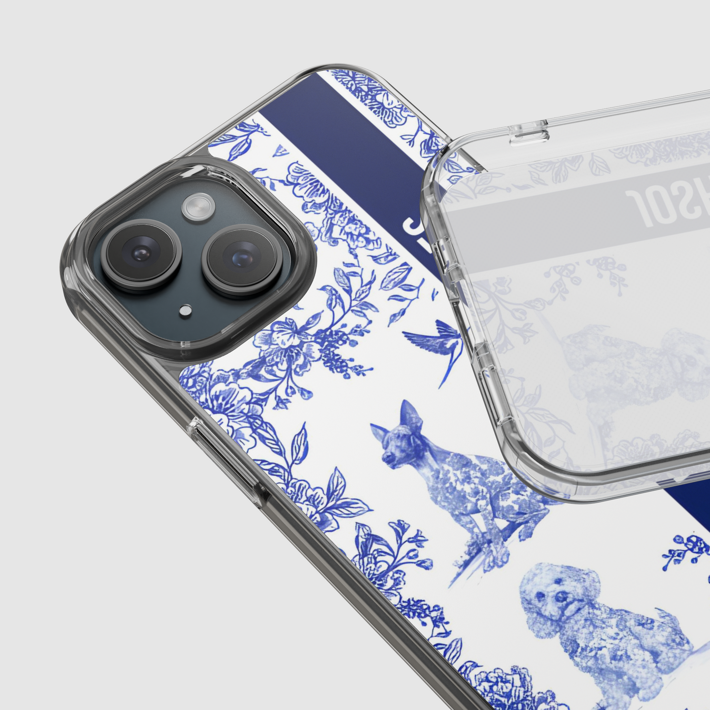 Personalized Dog Toile de Jouy Phone Case