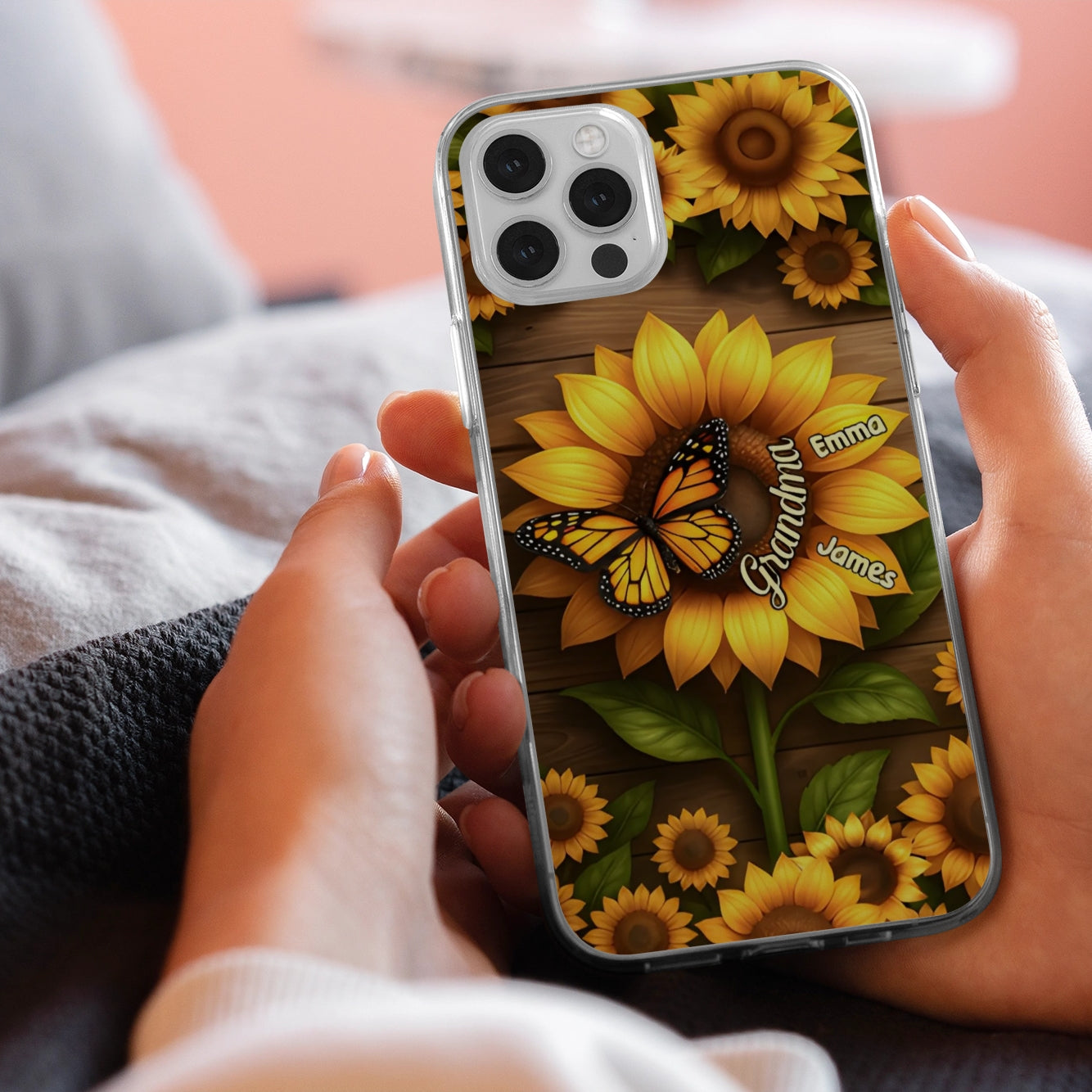 Personalized Grandma's Sunflower Garden Phone Case