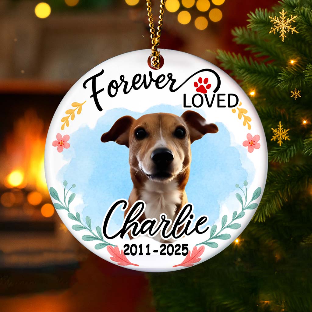 Personalized Pet Lover Ceramic Ornament – Forever Love