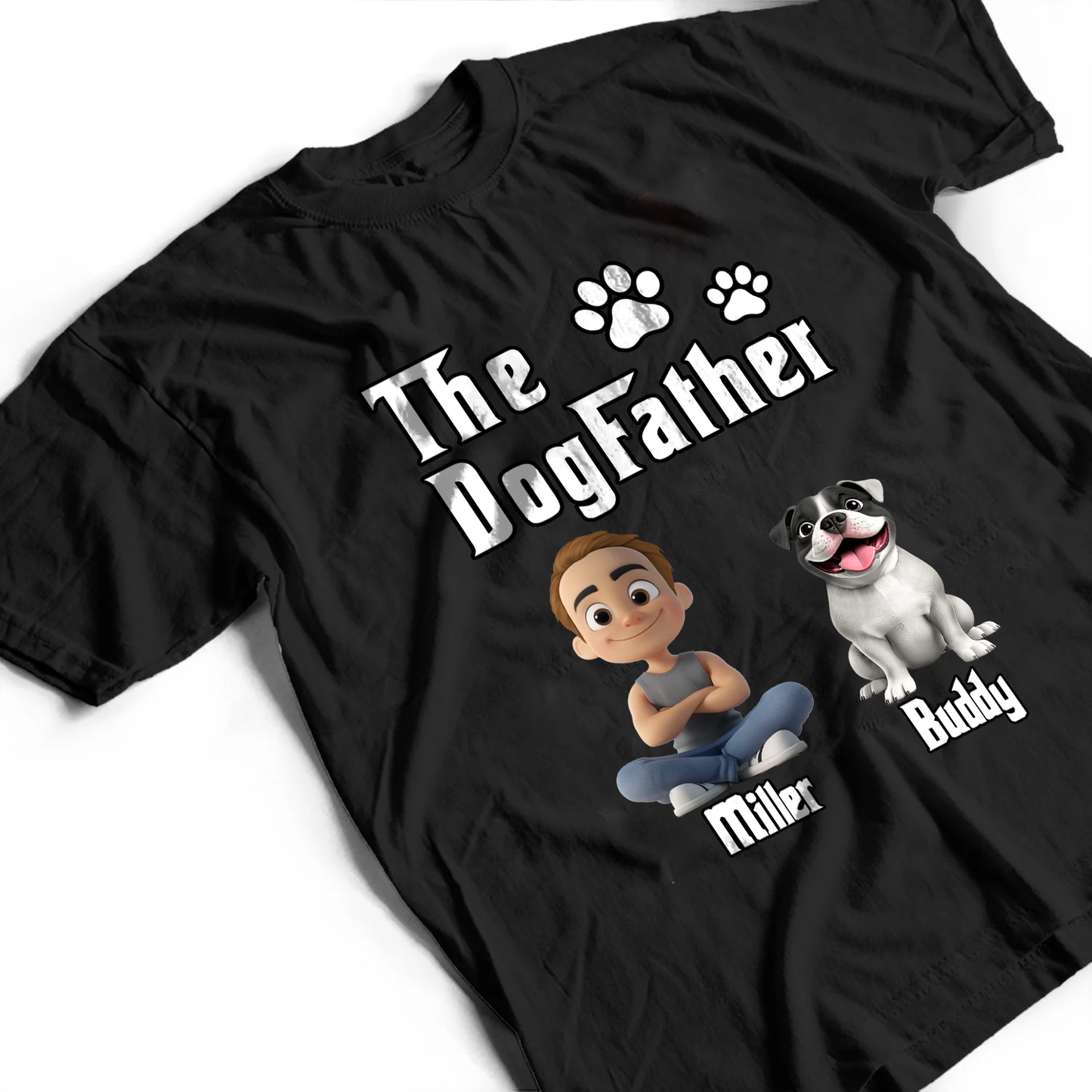 Cool Dog Father - Personalized Custom T-shirt