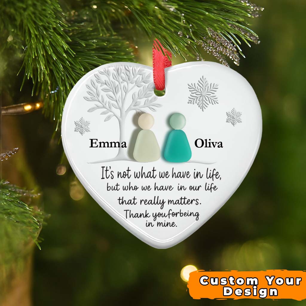 Heart-Shaped Sea Glass Friendship Decor – Heart Ceramic Ornament