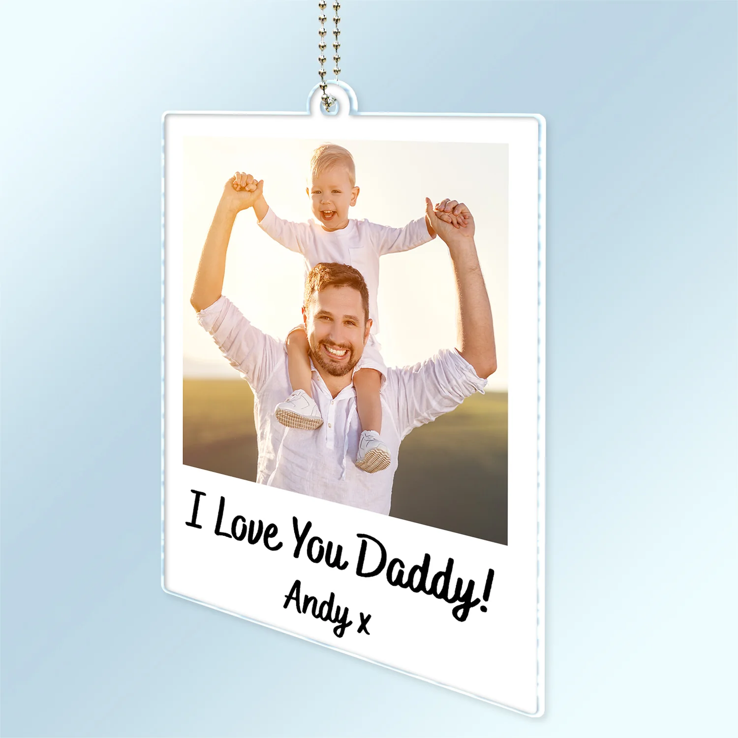 Personalized "Drive Safe" Polaroid-Style Car Photo Hanger for Couple, Family, and Pet Lovers