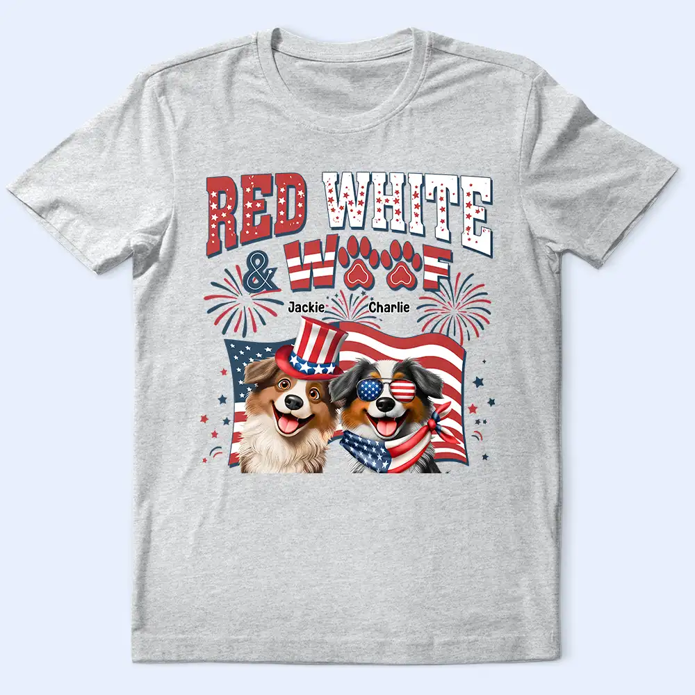 Personalized "Red White & Woof" 4th of July Patriotic Pet Apparel