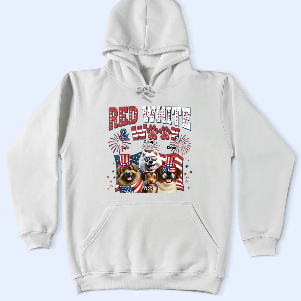 Personalized "Red White & Woof" 4th of July Patriotic Pet Apparel