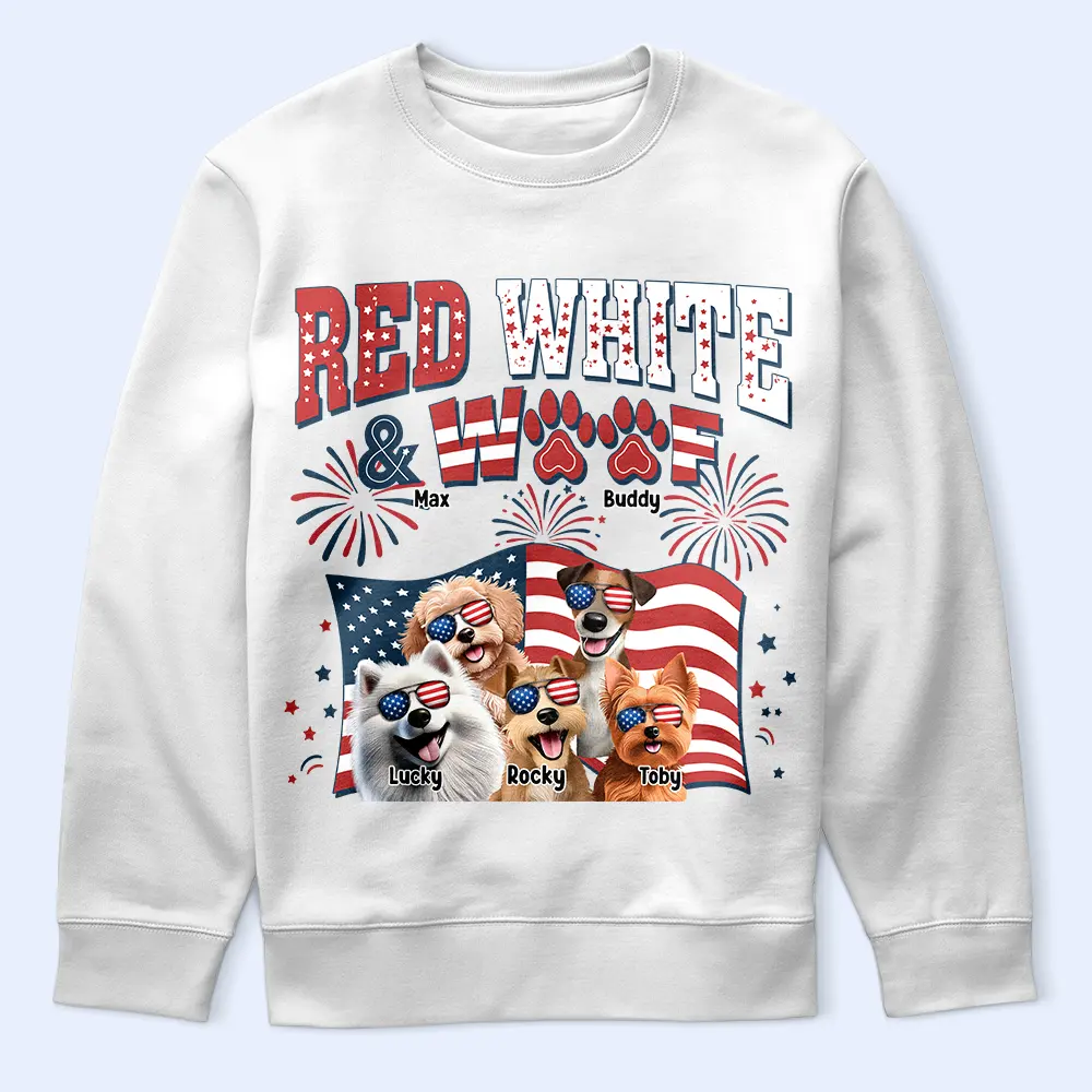 Personalized "Red White & Woof" 4th of July Patriotic Pet Apparel