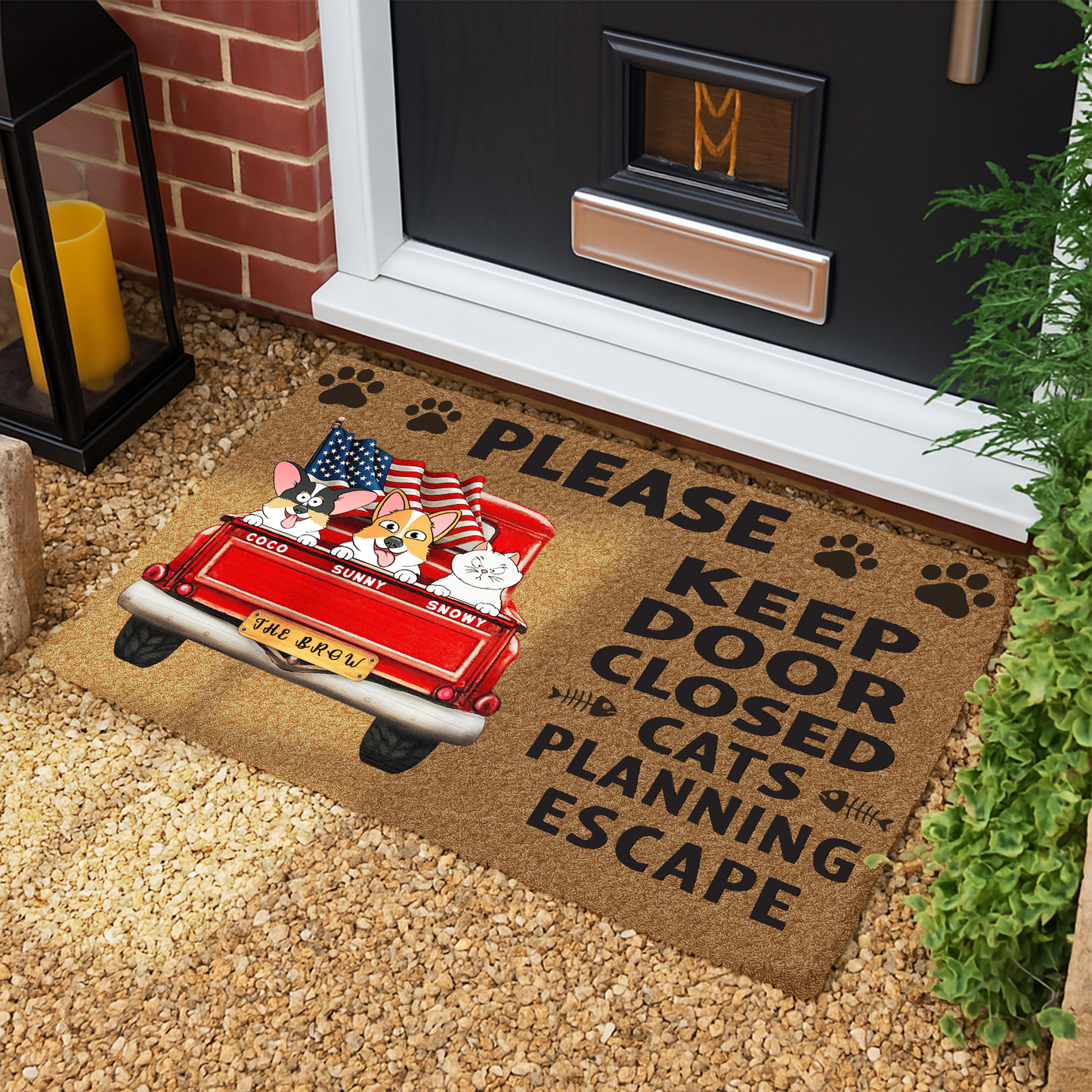 Custom Home Decor Decorative Mat - Personalized Birthday Gifts For Cat Lovers, Cat Mom And Dad - Crazy Cat People Live Here