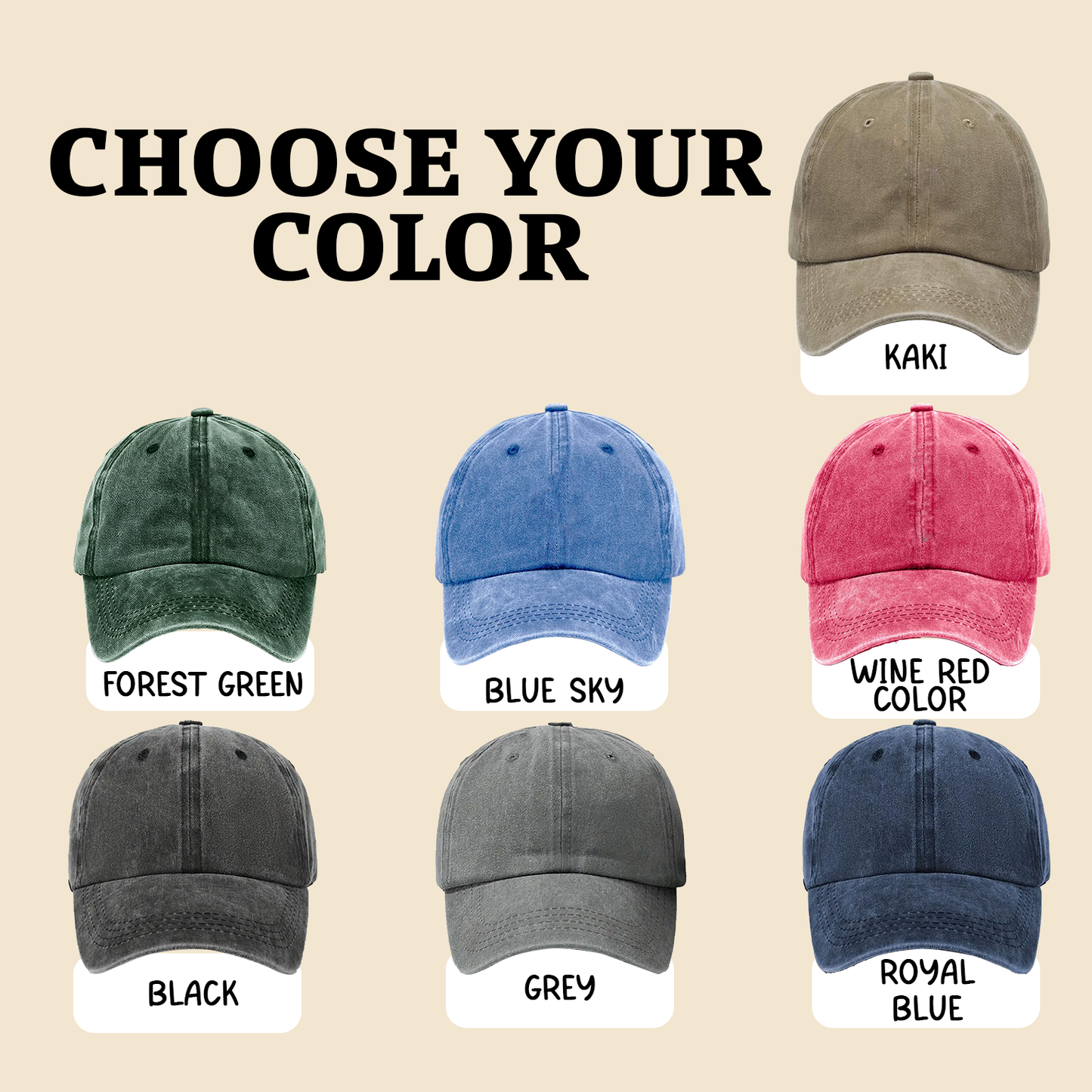 Cool Dog Father - Personalized Custom Vintage Washed Denim Cap