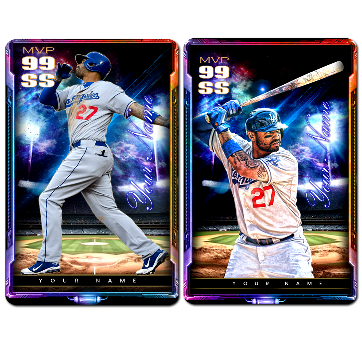 Custom Photo Baseball Card - Personalized "Stadium Lights" Card