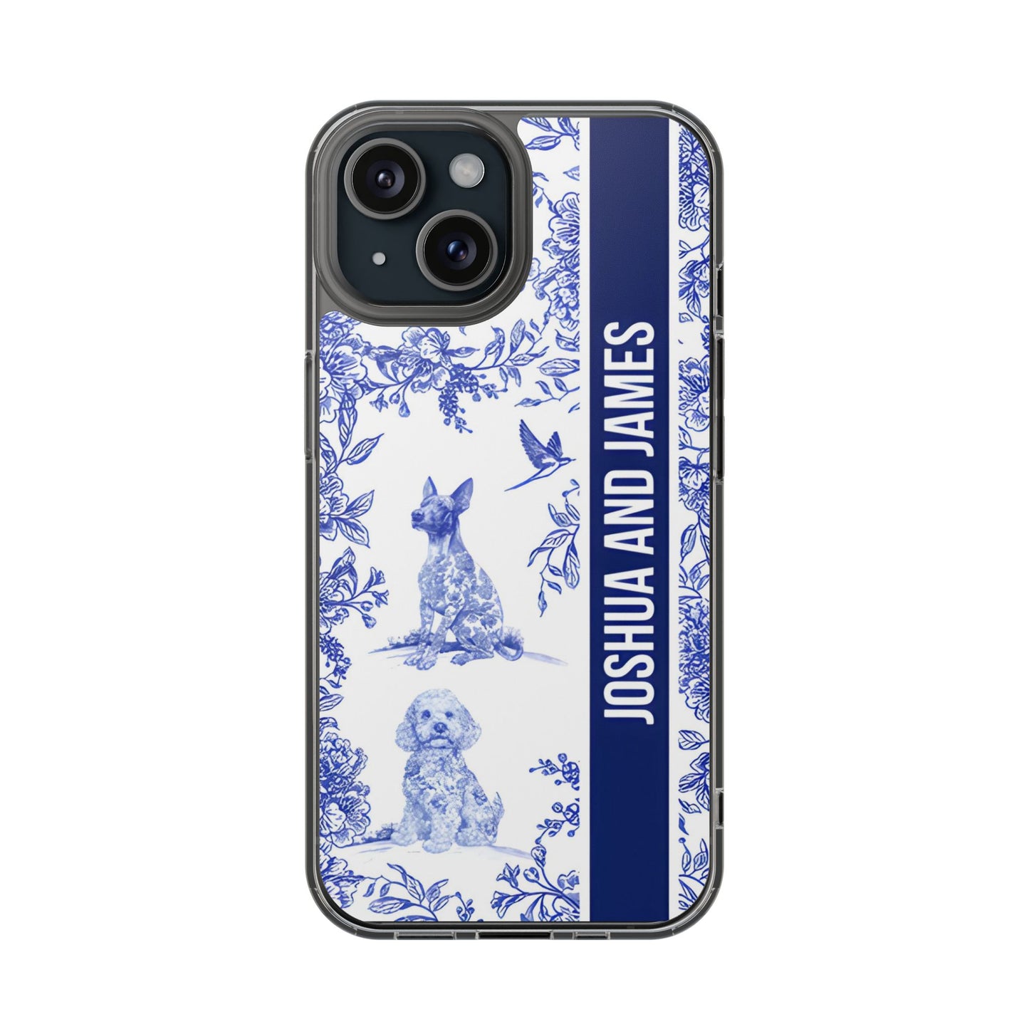 Personalized Dog Toile de Jouy Phone Case