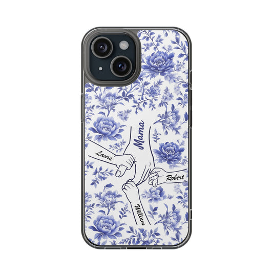Love Blooms in Every Moment - Personalized Clear Phone Case for Family - Perfect Mother's Day Gift for Mom or Grandma