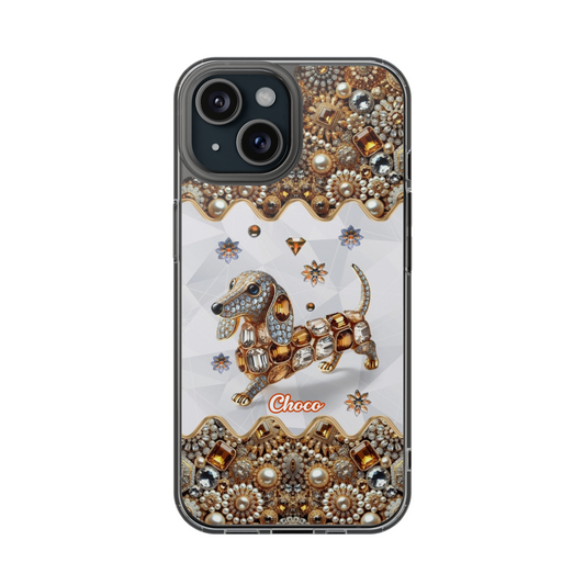 Regal Dachshund Jeweled Phone Case