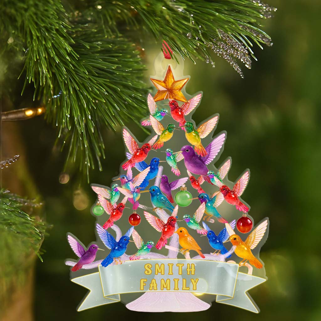 Hummingbird Christmas 2D Acrylic Ornament