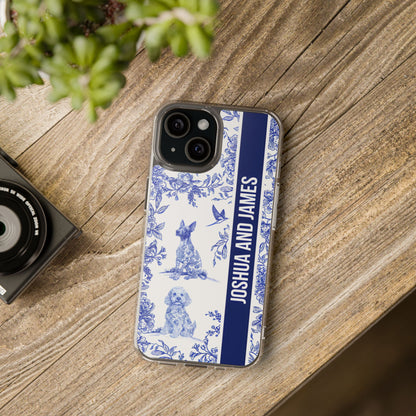 Personalized Dog Toile de Jouy Phone Case