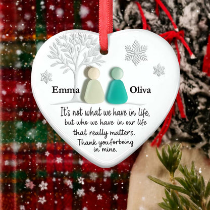 Heart-Shaped Sea Glass Friendship Decor – Heart Ceramic Ornament
