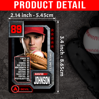 Custom Photo Baseball Card - Personalized "Player Stats" Edition