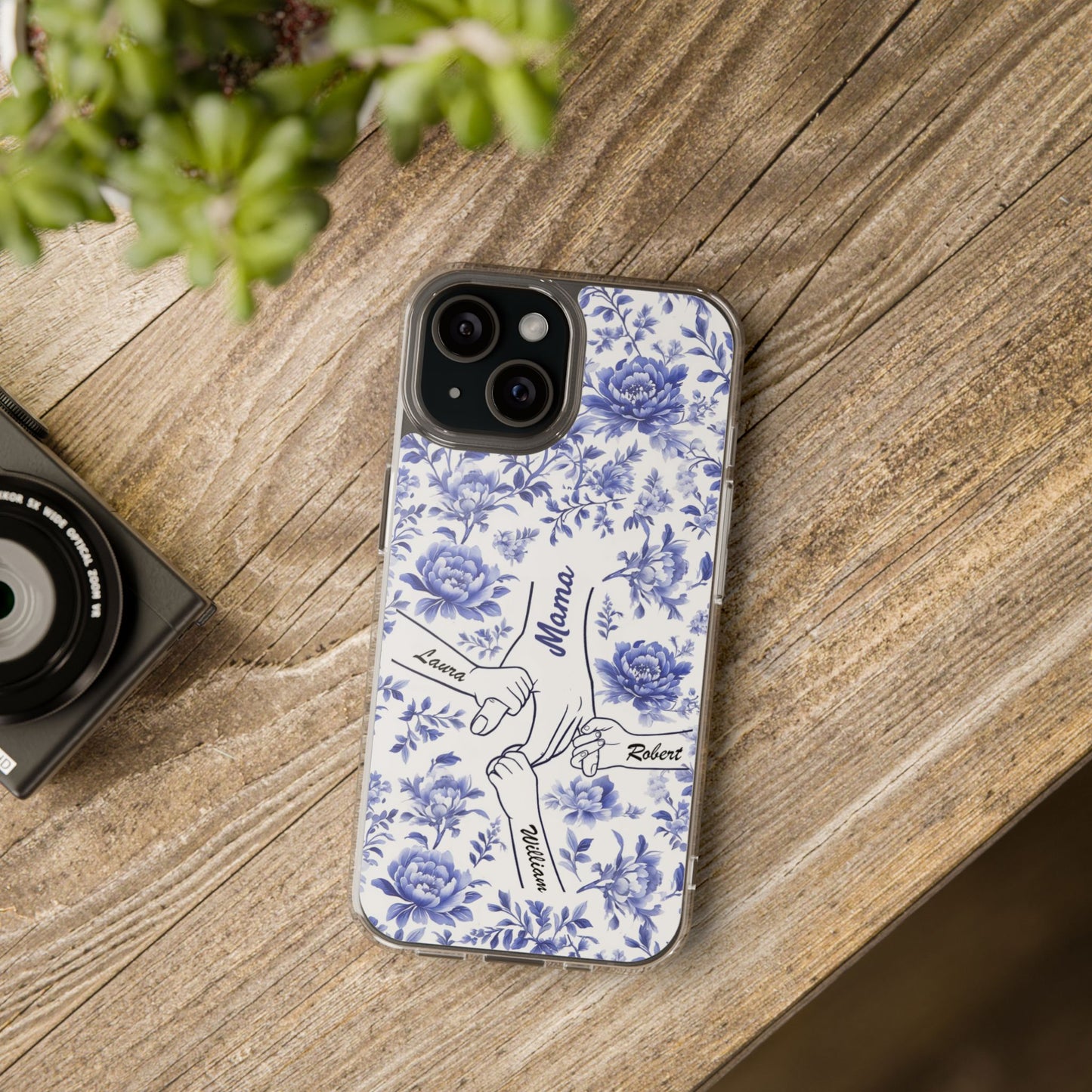 Love Blooms in Every Moment - Personalized Clear Phone Case for Family - Perfect Mother's Day Gift for Mom or Grandma