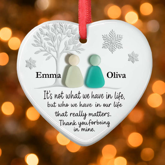 Heart-Shaped Sea Glass Friendship Decor – Heart Ceramic Ornament