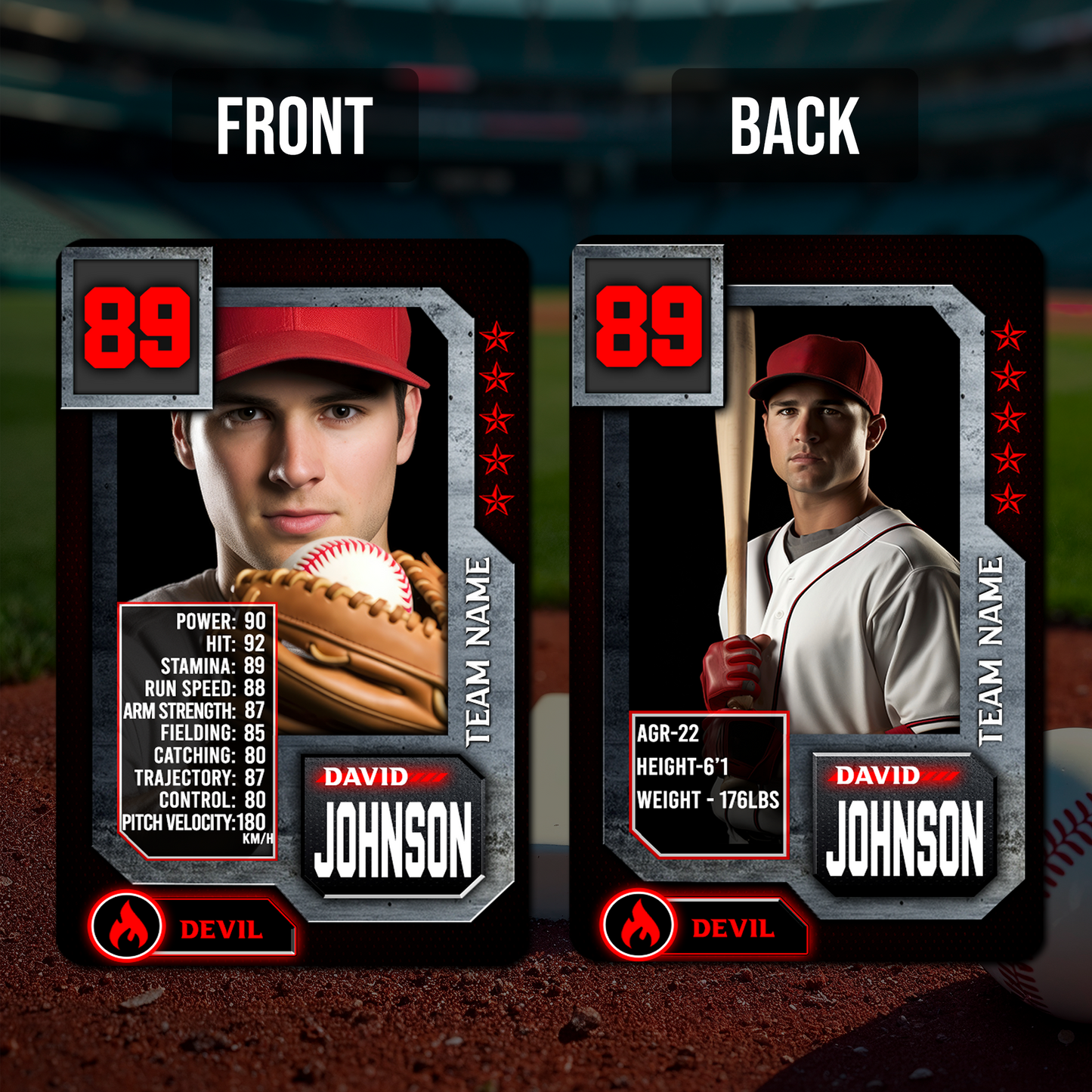 Custom Photo Baseball Card - Personalized "Player Stats" Edition