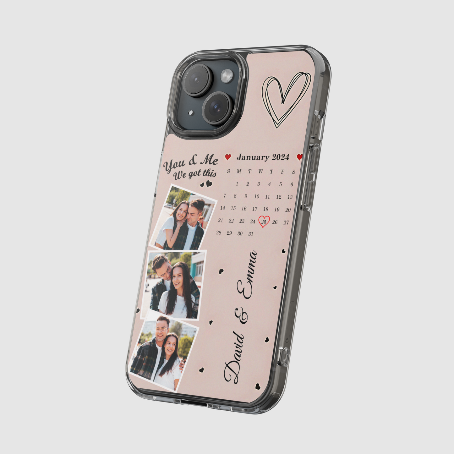 "Our Special Date" Custom Calendar Photo Case for Couples