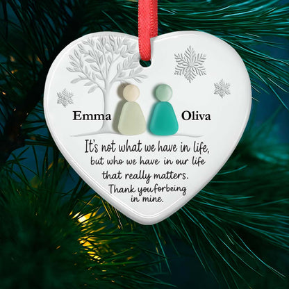 Heart-Shaped Sea Glass Friendship Decor – Heart Ceramic Ornament