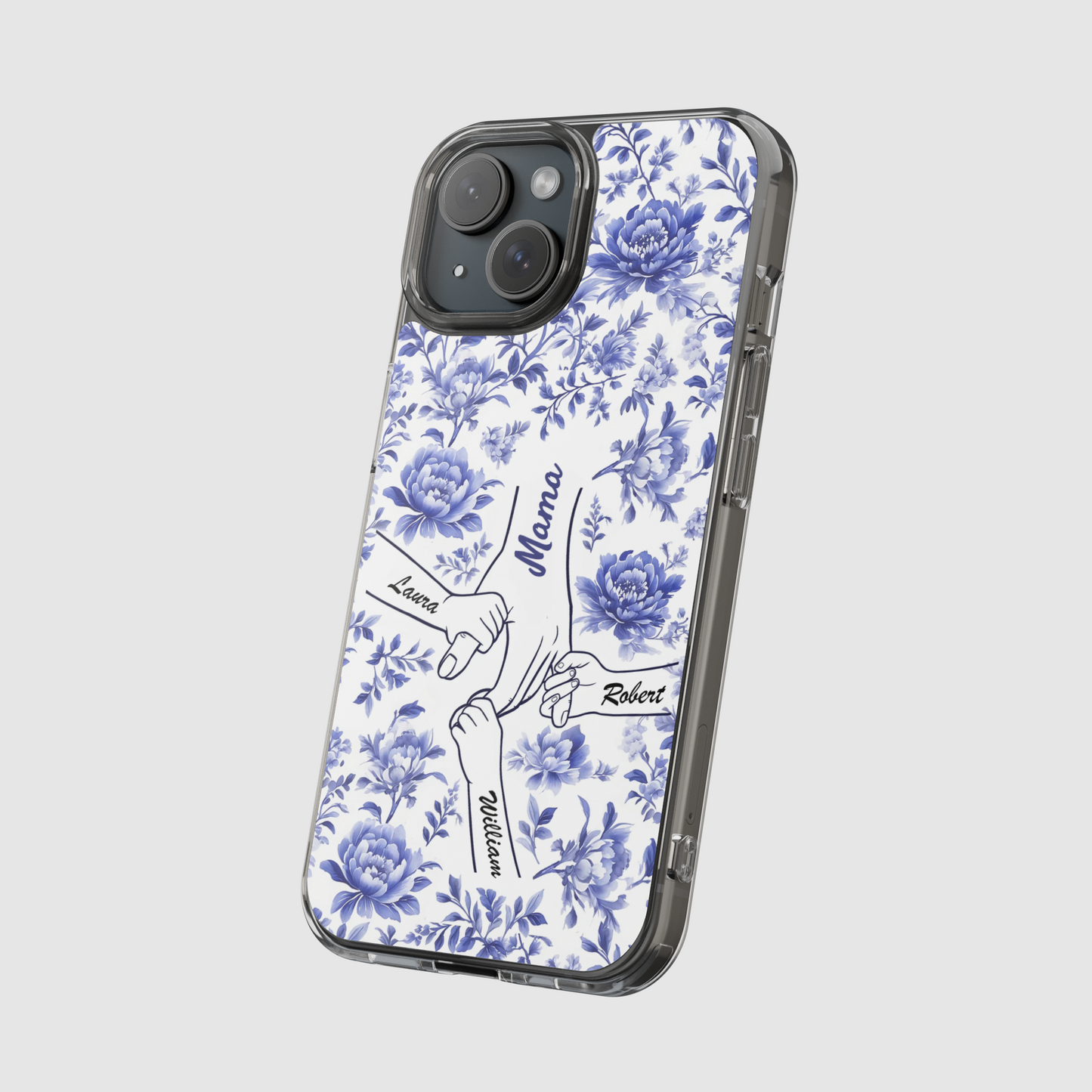 Love Blooms in Every Moment - Personalized Clear Phone Case for Family - Perfect Mother's Day Gift for Mom or Grandma