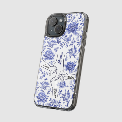 Love Blooms in Every Moment - Personalized Clear Phone Case for Family - Perfect Mother's Day Gift for Mom or Grandma