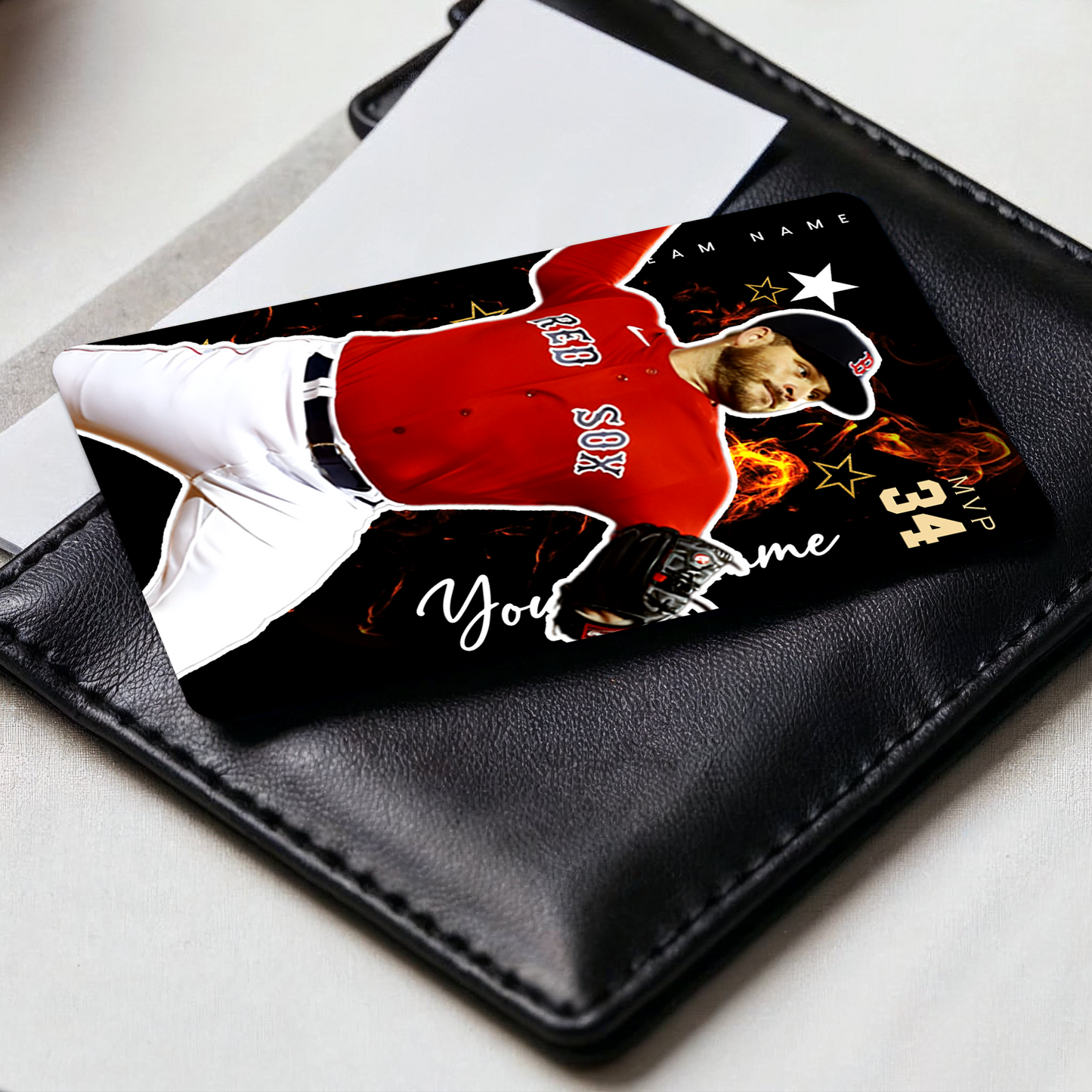 Custom Photo Card - Personalized "Fireball" Double-Sided Aluminum Baseball Card