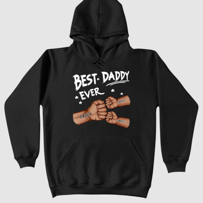 Personalized "Best Dad Ever" Fist Bump T-Shirt - Custom Names Father's Day Gift
