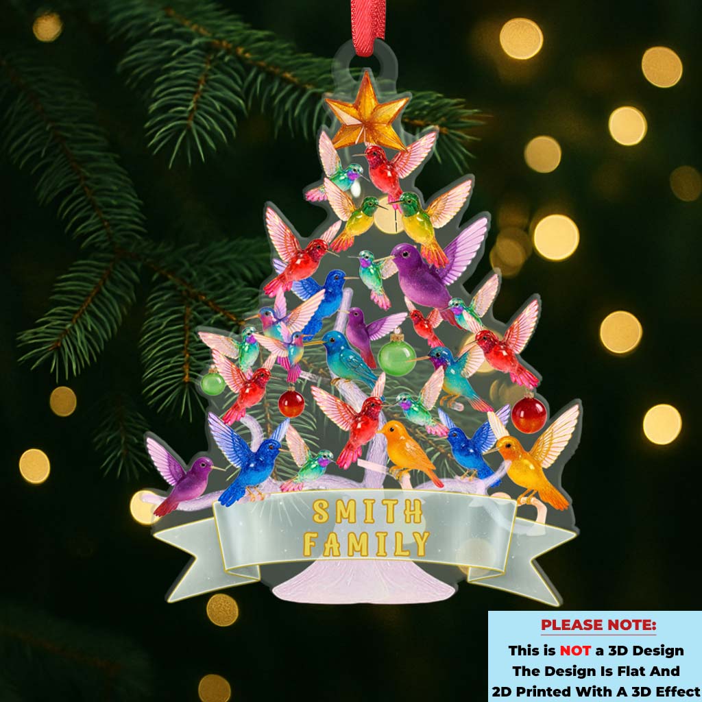 Hummingbird Christmas 2D Acrylic Ornament