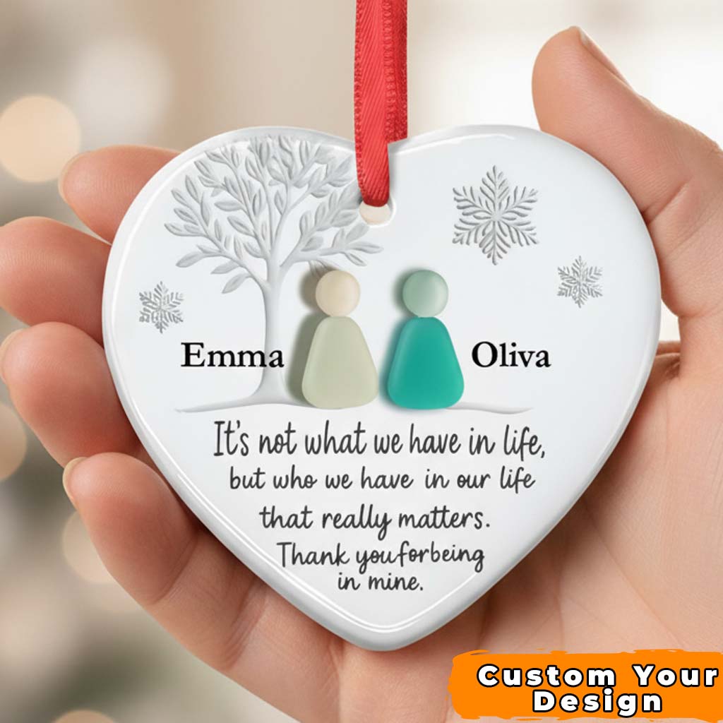 Heart-Shaped Sea Glass Friendship Decor – Heart Ceramic Ornament