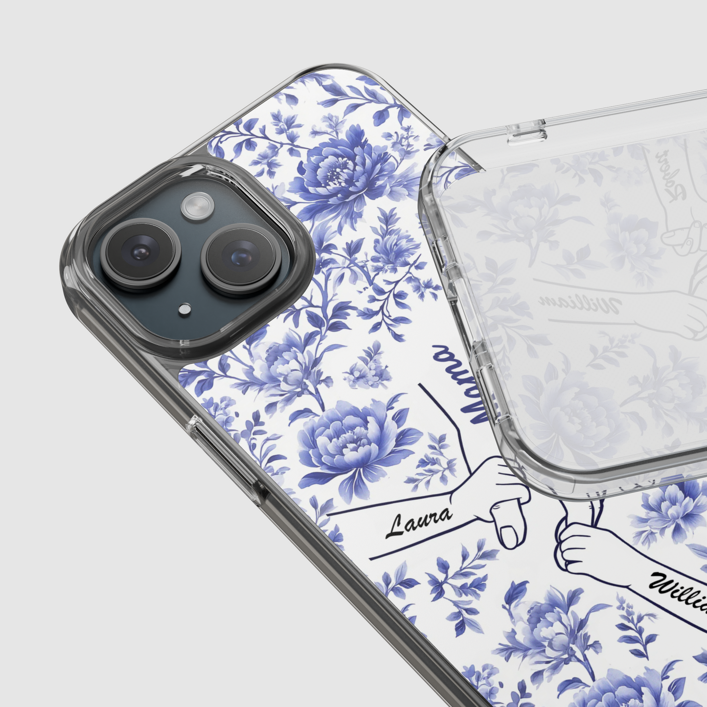 Love Blooms in Every Moment - Personalized Clear Phone Case for Family - Perfect Mother's Day Gift for Mom or Grandma