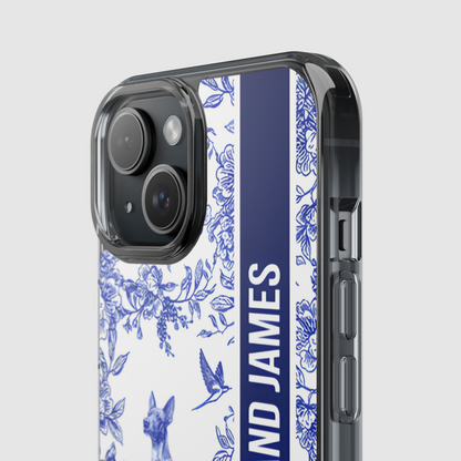 Personalized Dog Toile de Jouy Phone Case