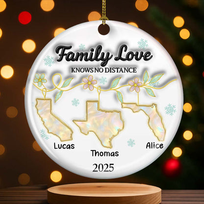 Family Love Knows No Distance Mother Of Pear - Personalized Custom Ceramic Ornament