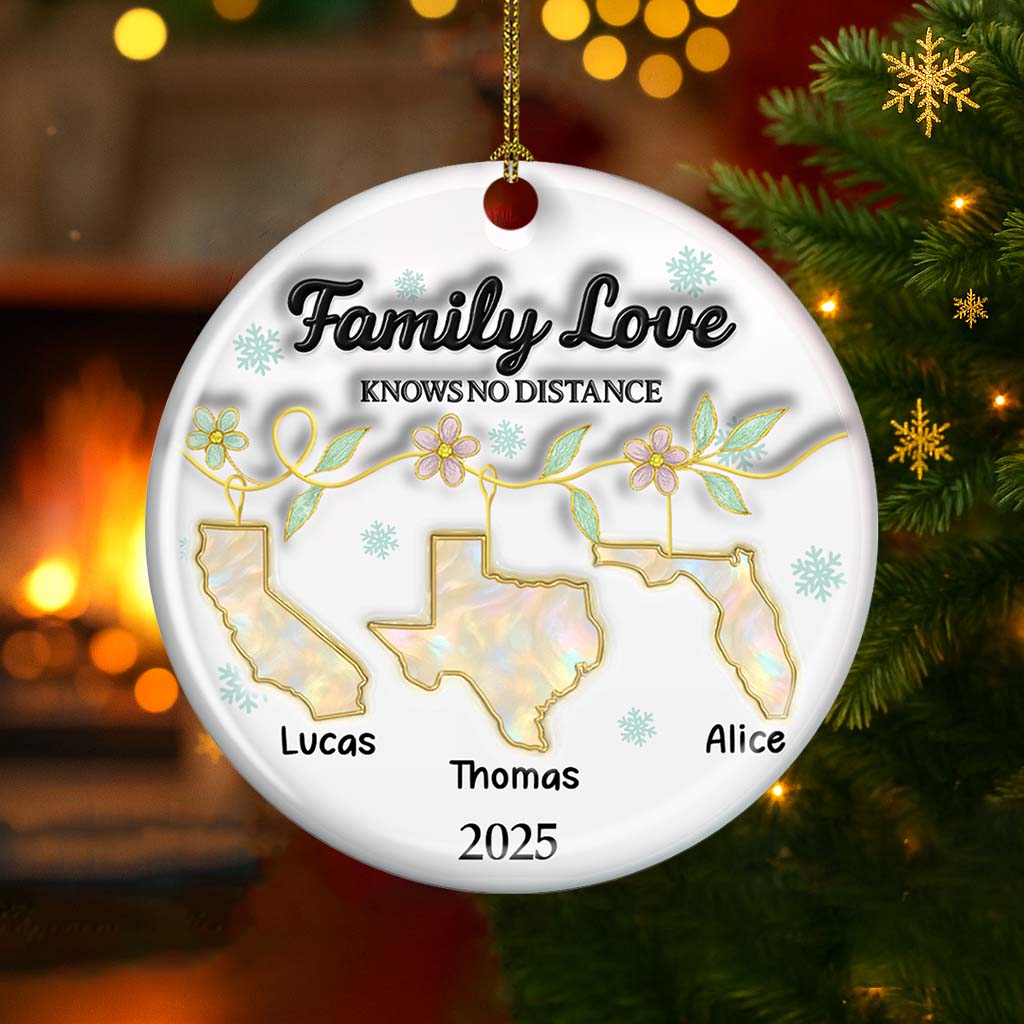 Family Love Knows No Distance Mother Of Pear - Personalized Custom Ceramic Ornament