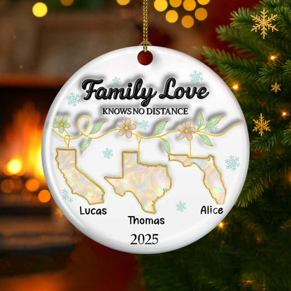 Family Love Knows No Distance Mother Of Pear - Personalized Custom Ceramic Ornament
