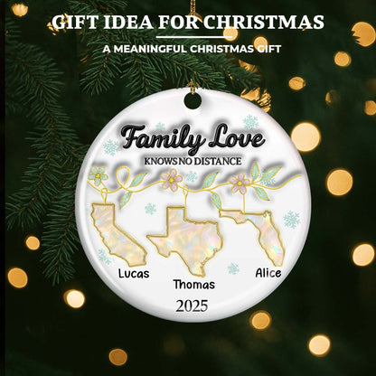 Family Love Knows No Distance Mother Of Pear - Personalized Custom Ceramic Ornament