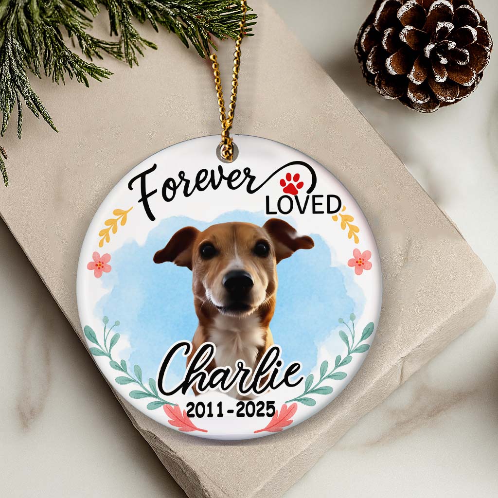 Personalized Pet Lover Ceramic Ornament – Forever Love