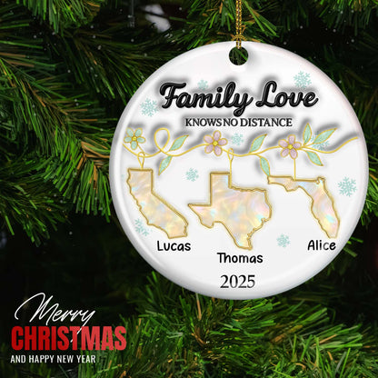 Family Love Knows No Distance Mother Of Pear - Personalized Custom Ceramic Ornament